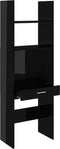 vidaXL - Boekenkast - 60x35x180 - cm - bewerkt - hout - hoogglans - zwart
