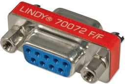 Lindy 70072 - Mini Gender Changer - Serieel 9-pins - Rood