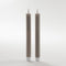 Anna's Collection - LED dinerkaarsen - 2x - ribbel - taupe - 23 cm (2 stuks)