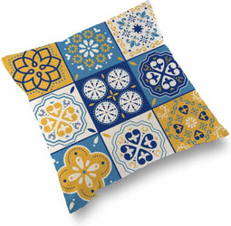 Kussen met vulling Versa Mozaïek Geel Polyester (15 x 45 x 45 cm)