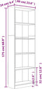 vidaXL - Boekenkast - 60x24x175 - cm - bewerkt - hout - grijs - sonoma - eikenkleurig