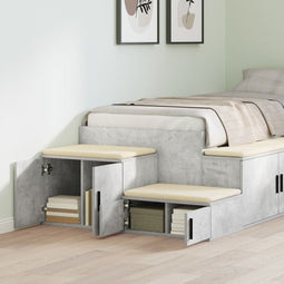 vidaXL - Opbergkast - Betongrijs - 127x41x40 - cm - Gelaagd - Hout
