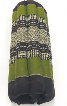 Meditatie yoga matje kussen GROOT origineel rolmatrasje thais design 70 cm x 70 cm groen