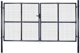 vidaXL - Gaaspoort - 289x150 - cm - gegalvaniseerd - staal - grijs