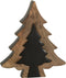 J-Line decoratie Kerstboom Puzzel - hout - zwart/naturel - small