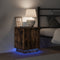 vidaXL - Nachtkastje - met - LED-verlichting - - - Gerookt - Eiken - 39x34,5x50 - cm