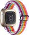 Nylon Bandje Geschikt Voor Fitbit Versa 4, Sense 2 - Regenboog