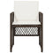 Tuinstoelen 4 st met kussens poly rattan bruin
