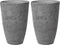 CAMIA - Bloempot set van 2 L - Grijs - Stenenmix