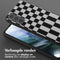 Selencia Hoesje Geschikt voor Samsung Galaxy S21 Hoesje Met Koord - Selencia Siliconen design hoesje met afneembaar koord - Zwart / Irregular Check Black