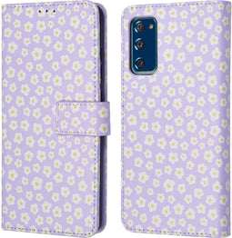 iMoshion Hoesje Geschikt voor Samsung Galaxy S20 FE Hoesje Met Pasjeshouder - iMoshion Design Bookcase smartphone - Paars / White Daisy