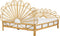 FLORENTINE - Tweepersoonsbed - Lichtbruin - 160 x 200 cm - Rotan