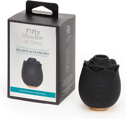 Fifty Shades of Grey Hearts & Flowers Clitoris vibrator - Suction Rose Zwart