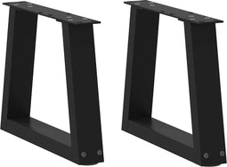 vidaXL - Eettafelpoten - 2 - st - V-vormig - 30x(30-31,3) - cm - staal - zwart