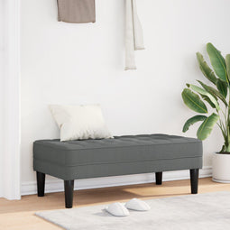vidaXL - Donkergrijze - Bank - 113x57x39 - cm - Stof