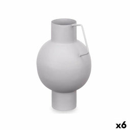 Vaas Bol Grijs Staal 15 x 23 x 13 cm (6 Stuks)
