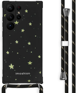 iMoshion Hoesje Geschikt voor Samsung Galaxy S23 Ultra Hoesje Met Koord - iMoshion Design Hoesje met Koord - Goud / Stars Gold