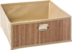 5Five Opbergmand/kastmand - 13L - beige - linnen/bamboe - 31 x 15 x 31 cm - vakkenkast manden