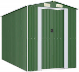 vidaXL - Tuinschuur - 192x357x223 - cm - gegalvaniseerd - staal - groen