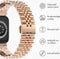 Selencia Jubilee stalen bandje - Geschikt voor Apple Watch 1, 2, 3, 4, 5, 6, 7, 8, 9, 10 (42 mm), SE - 38/40/41 mm - Rosé goud - One Size