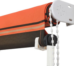 vidaXL - Luifel - uittrekbaar - 350x150 - cm - oranje - en - bruin