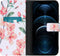 iMoshion Hoesje Geschikt voor iPhone 12 Pro / 12 Hoesje Met Pasjeshouder - iMoshion Design Softcase Bookcase - Wit / Roze / Blossom Watercolor