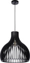 Atmooz - Hanglamp Miguel - E27 - Woonkamer / Slaapkamer / Eetkamer - Plafondlamp - Zwarte kleur - Hout - Hoogte : 55cm
