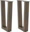 vidaXL - Eettafelpoten - 2 - st - V-vormig - 38x(42-43,3) - cm - staal - naturel