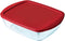 Rechthoekige lunchbox met deksel Pyrex Cook & Store Rechthoekig 2,5 L Rood Glas (5 Stuks)