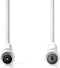 Nedis Coaxkabel - IEC Male naar IEC Female - Vernikkeld - 120 dB - 75 Ohm - 15 m - Wit