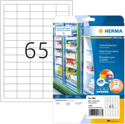 Herma 4388 - Diepvriesetiketten A4 38.1x21.2mm - Wit (1625 stuks)
