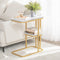 SoBuy FBT110-G - Bijzettafel - Gouden Salontafel met Marmereffect