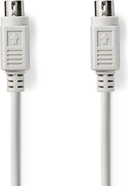 PS/2-Kabel | PS/2 Male | PS/2 Male | Vernikkeld | 2.00 m | Rond | PVC | Ivoor | Polybag