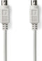 PS/2-Kabel | PS/2 Male | PS/2 Male | Vernikkeld | 2.00 m | Rond | PVC | Ivoor | Polybag