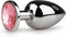 Metalen buttplug Zilver/Roze - L