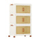 Coast Opbergboxen Wit/Bruin – Opvouwbare Stapelbare Organizer met Deuren en Wielen – 57-156L
