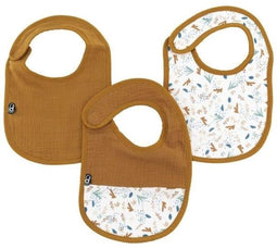 DOMIVA - Slabbetjes - Set van 3 - Katoenen gaas en badstof - Karamel (3 stuks)