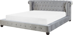Beliani CAVAILLON - Waterbed - Grijs - Fluweel