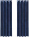 vidaXL - Zwarte - Verduisteringsgordijnen - met - Oogjes - 2 - stuks - Donkerblauw - Fluweel