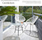 tectake® Bistroset - 2 stoelen en 1 tafel - Retro Egg Chairs Acapulco-stijl - Weerbestendig - Wit