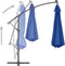 vidaXL - Zweefparasol - met - LED-verlichting - 350 - cm - azuurblauw