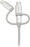 Startech.com LTCUB1MGR - USB 3-in-1 laadkabel - Lightning USB-C Micro-B - 100cm Wit Zilver