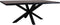 Rechthoekige eettafel - 220x100x77 - Walnoot bruin/zwart - Acaciahout/metaal