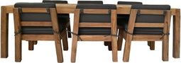 Tuinset eettafel Aruba 6 personen - 260x100x76 - Naturel/donkergrijs - Teak