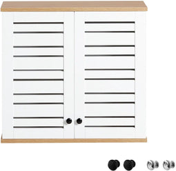 SoBuy BZR42-W - Badkamer Opbergkast - 2 Deuren Ademend - Wit