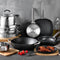 Masterpro Wokpan -28 x 7.2 cm -Turbo Inductie-Gesm. Aluminium -Titanium Coated-Foodies Collection