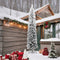 vidaXL - Kunstkerstboom - met - sneeuw - smal - 240 - cm - PVC - groen