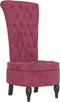 vidaXL - Stoel - hoge - rugleuning - met - knopen - fluweel - wijnrood