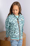Nono Meisjes Jas - Zomerjas met capuchon - Waterafstotend - Palmboom print - Maat 122/128