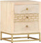 vidaXL - Nachtkastje - 40x30x50 - cm - massief - mangohout - goudkleurig